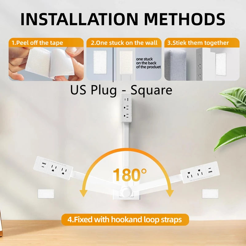 Power Hub Slim Power Strip - 6 Outlets + 4 USB Ports + USB-C
