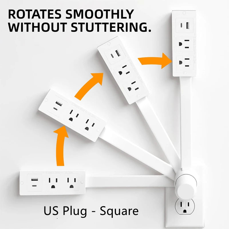 Power Hub Slim Power Strip - 6 Outlets + 4 USB Ports + USB-C